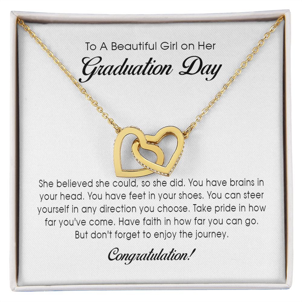 To a Beautiful Girl on Her Graduation, Interlocking Hearts Necklace