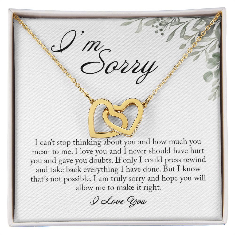 Interlocking Hearts Necklace, I'm Sorry Gift