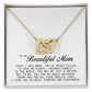 To my Beautiful Mom, Interlocking Hearts Necklace, Mother's Day Gift