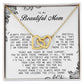 To my Beautiful Mom, Interlocking Hearts Necklace, Mother's Day Gift