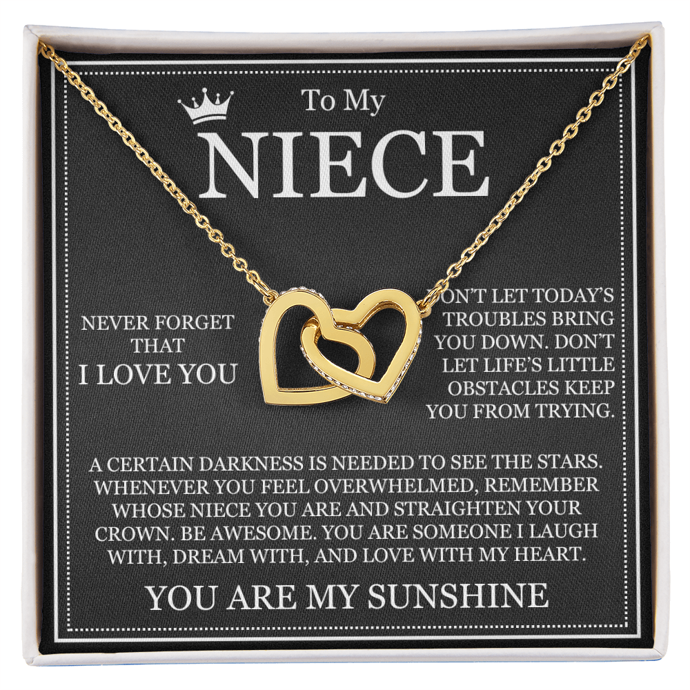Interlocking Heart Necklace - To My Niece