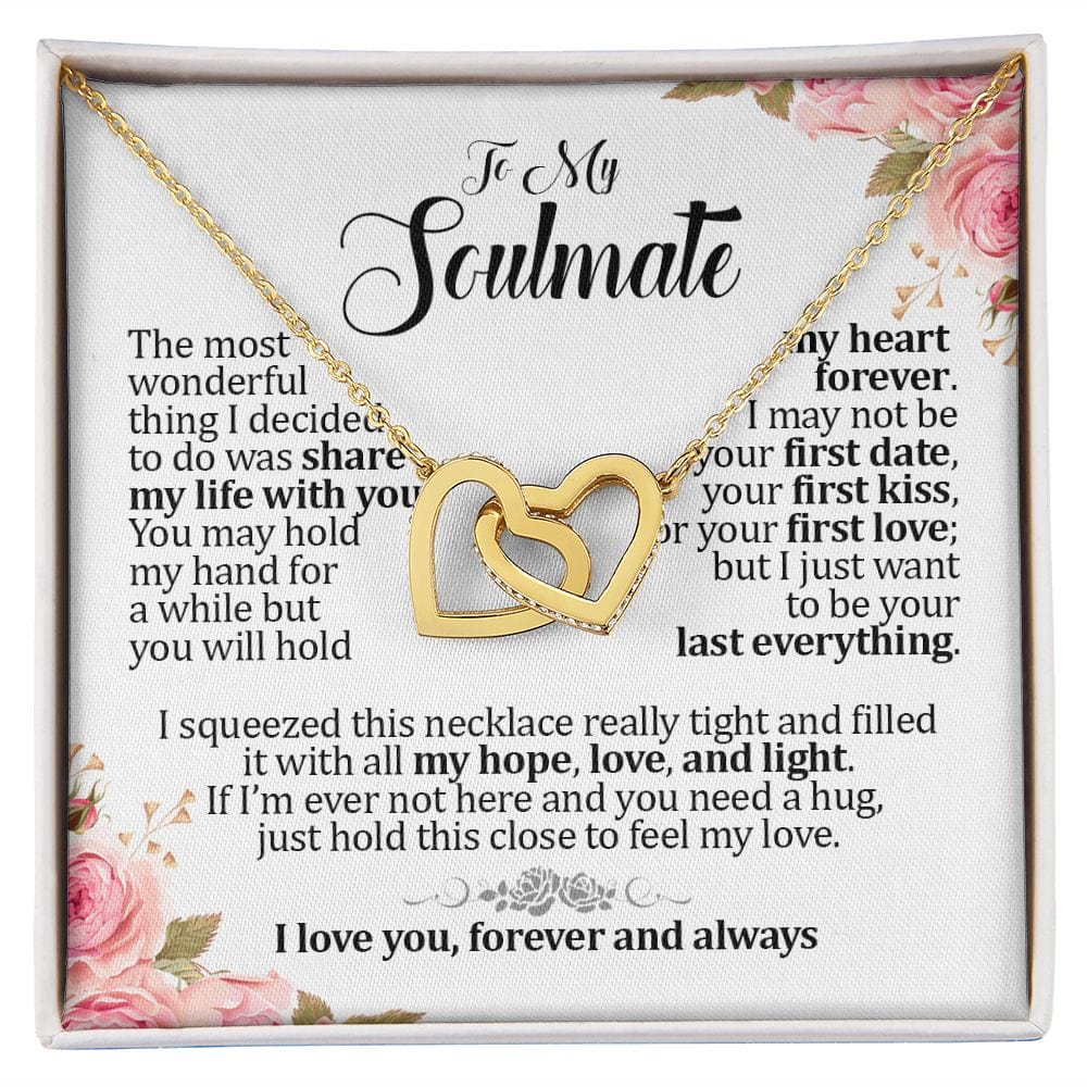 To My Soulmate, Interlocking Hearts Necklace