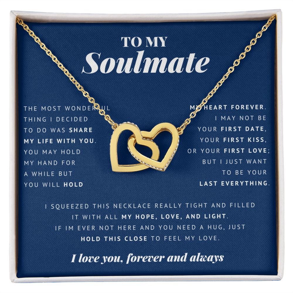 Interlocking Hearts Necklace, To My Soulmate