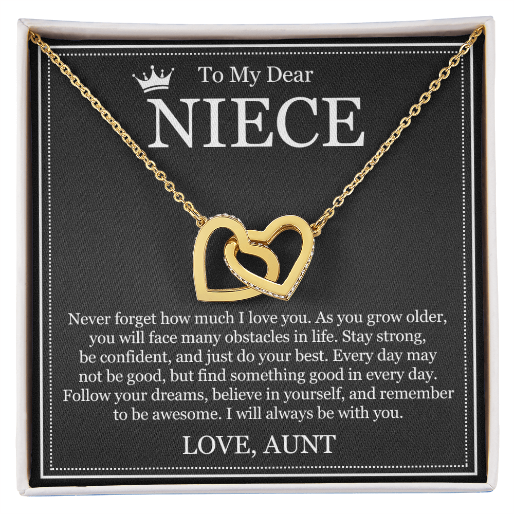 Interlocking Heart Necklace - To My Dear Niece