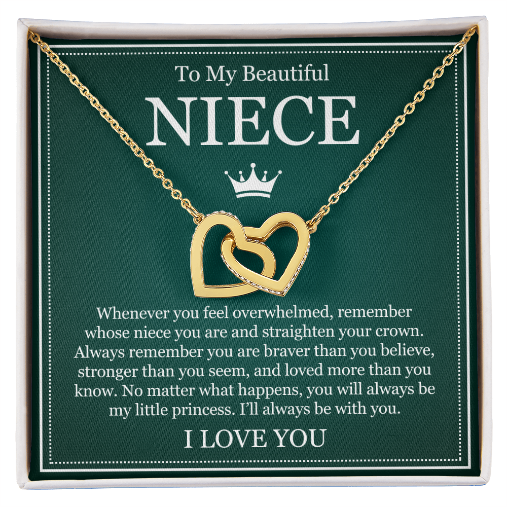 Interlocking Hearts Necklace - To My Beautiful Niece