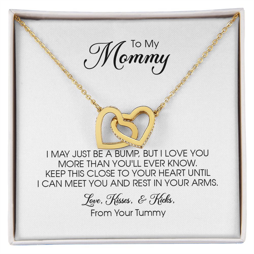 Mommy to Be Gift, Interlocking Hearts Necklace, Mother's Day Gift for Pregnant Woman