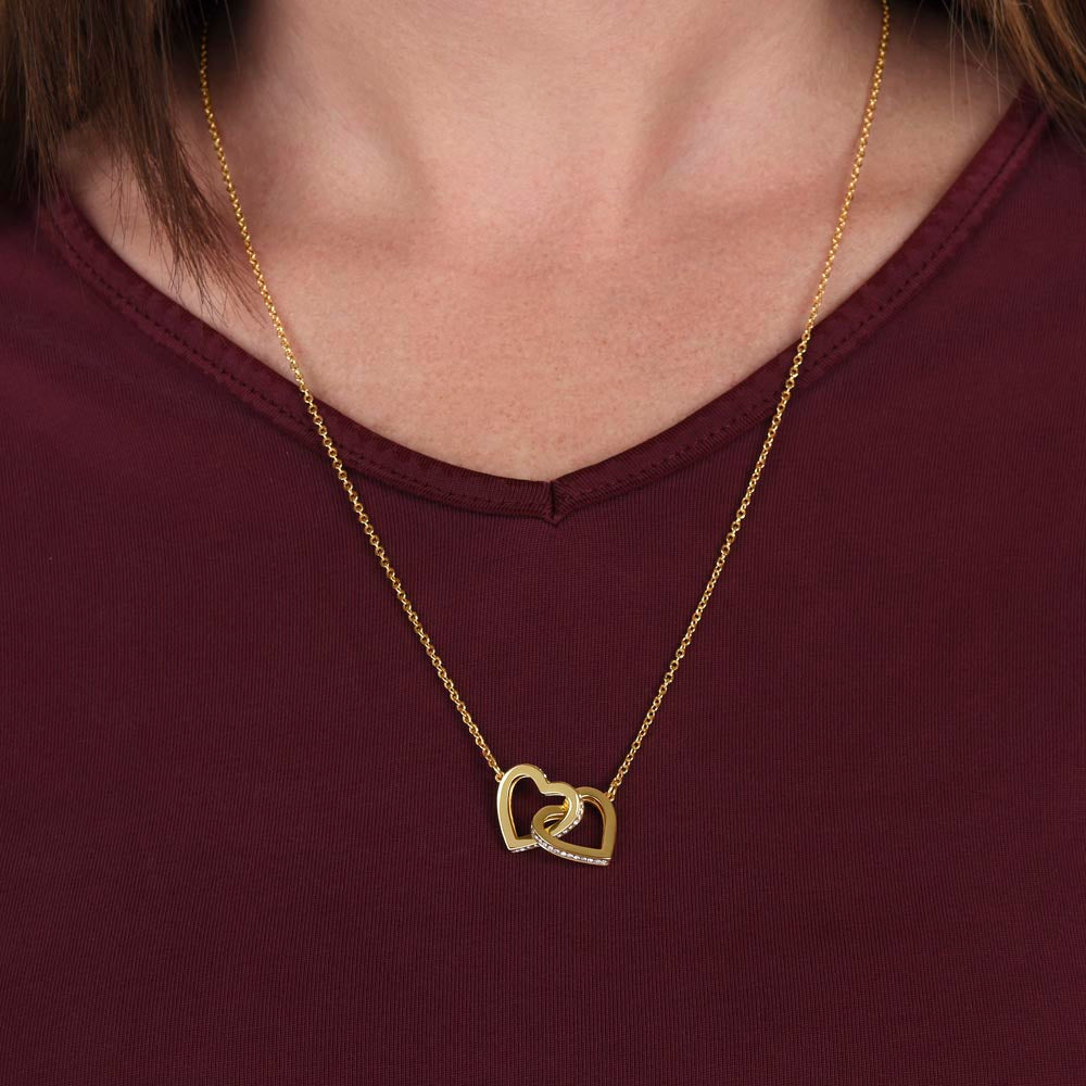 Interlocking Hearts Necklace - To My Niece "Never Forget How Much I Love You"
