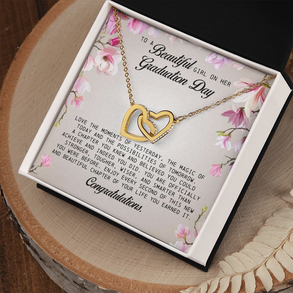 To a Beautiful Girl on Her Graduation Day, Interlocking Hearts Necklace