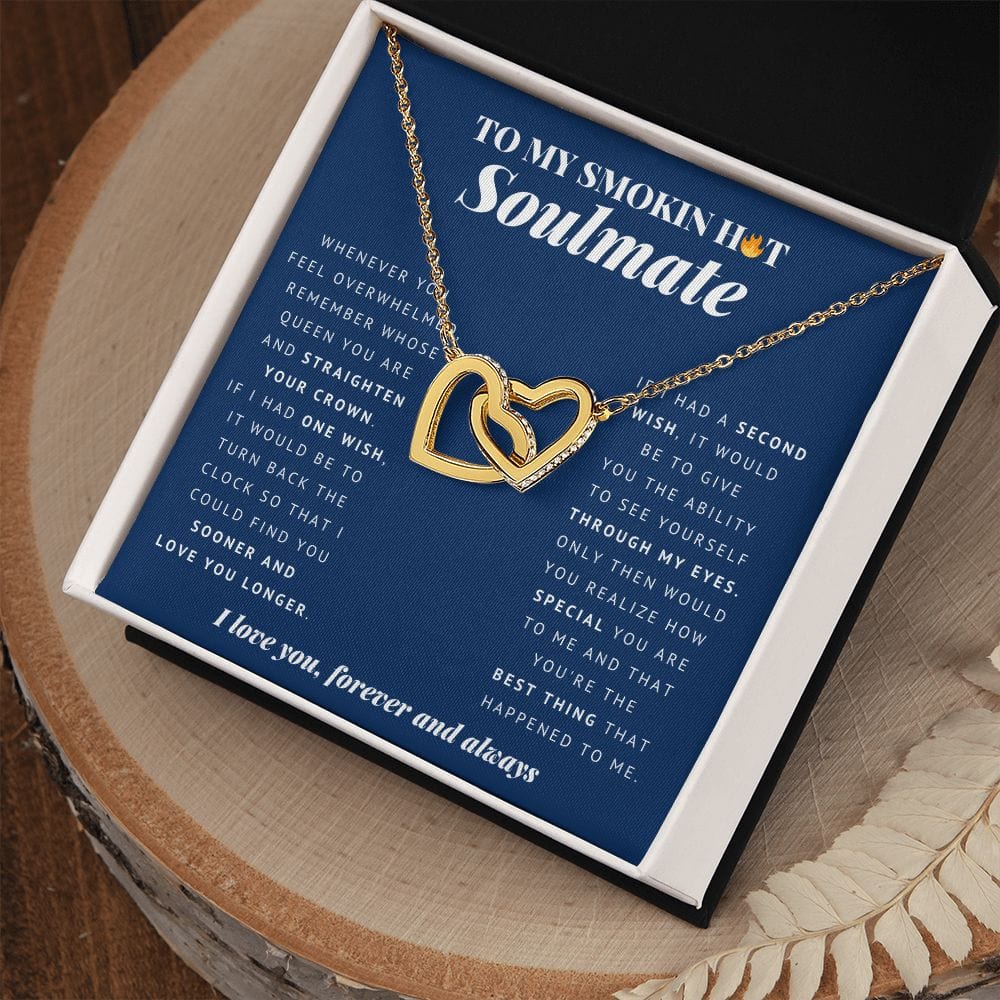To My Smokin Hot Soulmate, Interlocking Hearts Necklace
