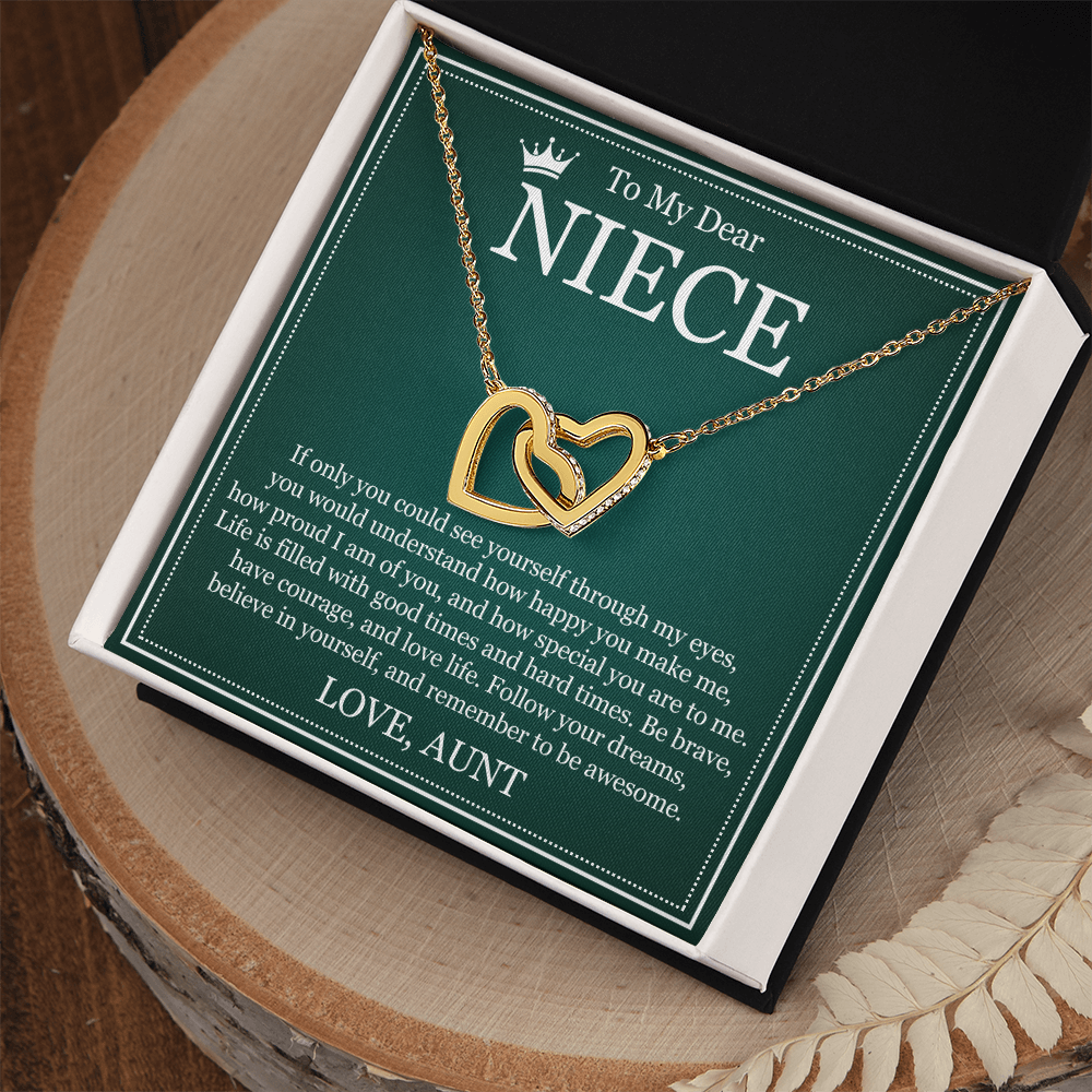 Interlocking Heart Necklace - To My Dear Niece