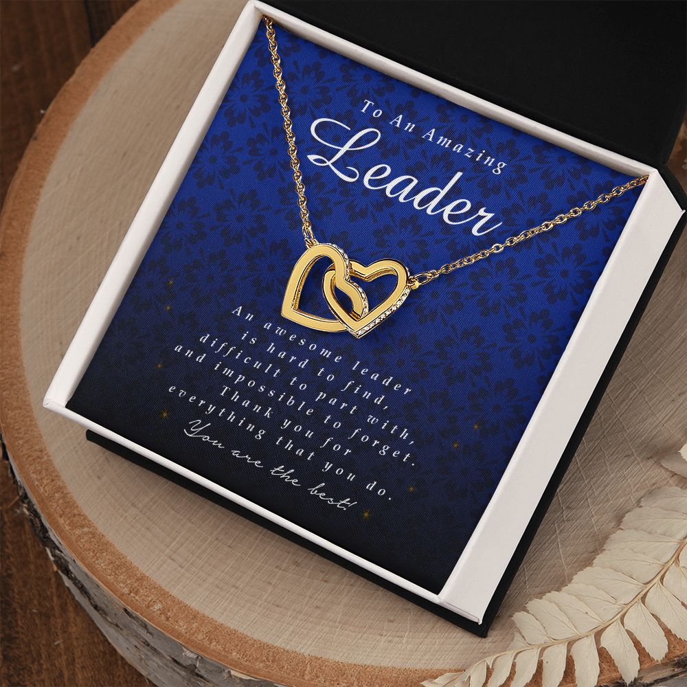 To An Amazing Leader, Interlocking Hearts Necklace