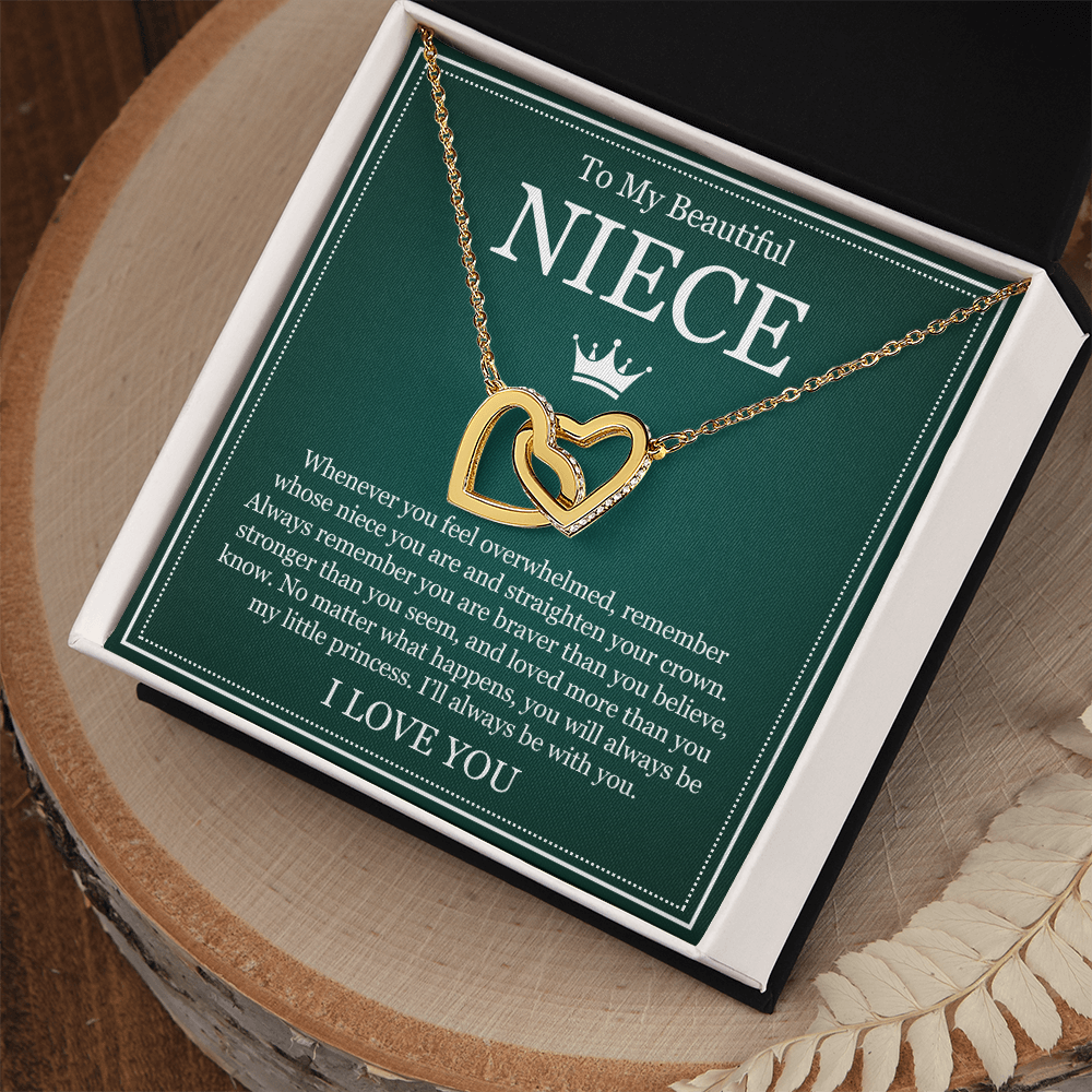 Interlocking Hearts Necklace - To My Beautiful Niece