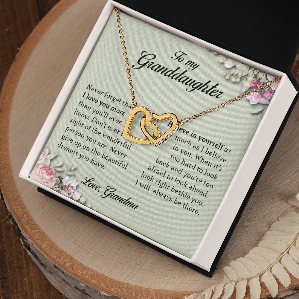 Interlocking Hearts Necklace, To My Granddaughter