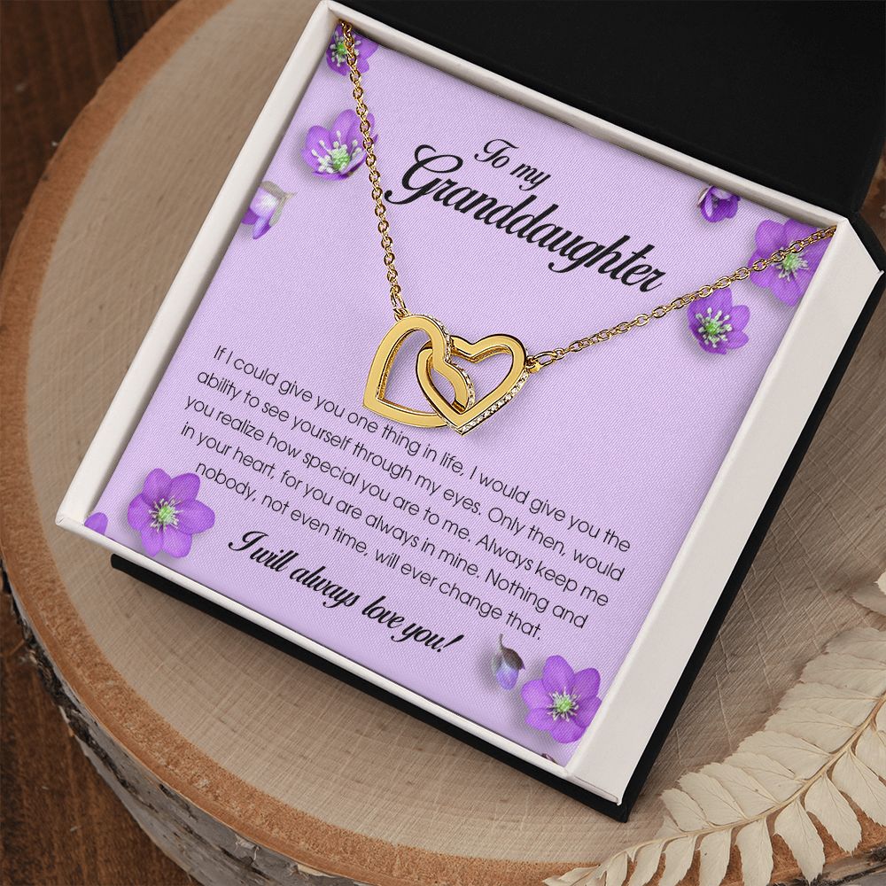 Interlocking Hearts Necklace, To My Granddaughter