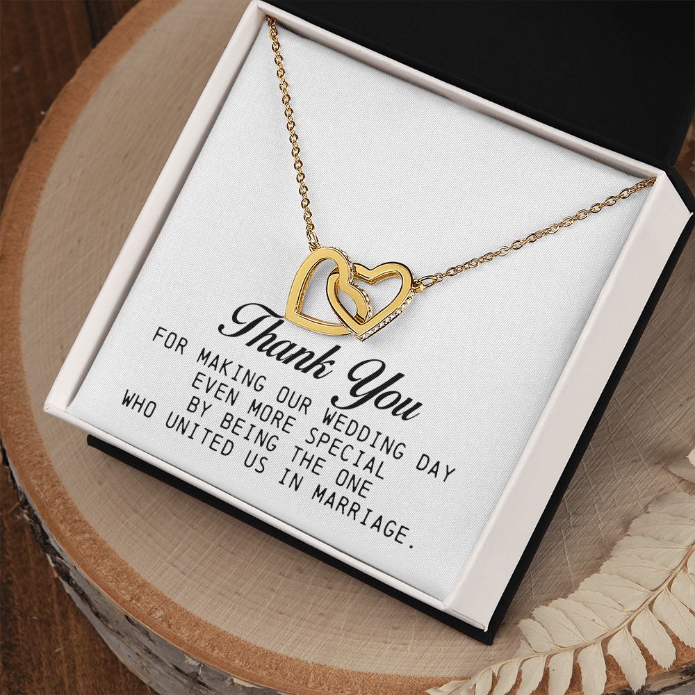 Interlocking Hearts Necklace, Marriage Officiant Gift