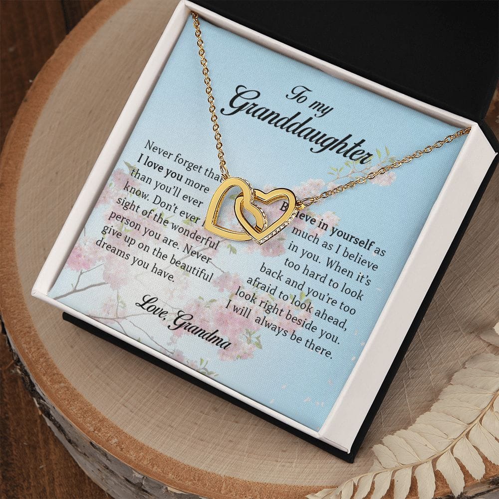 Interlocking Hearts Necklace, To My Granddaughter