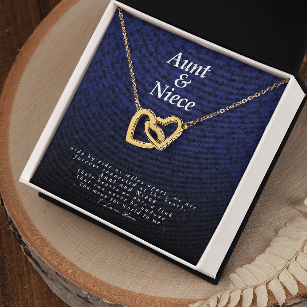 Aunt and Niece Gift, Interlocking Hearts Necklace