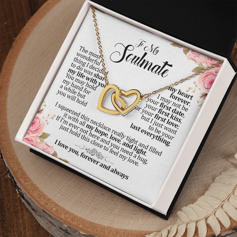 To My Soulmate, Interlocking Hearts Necklace