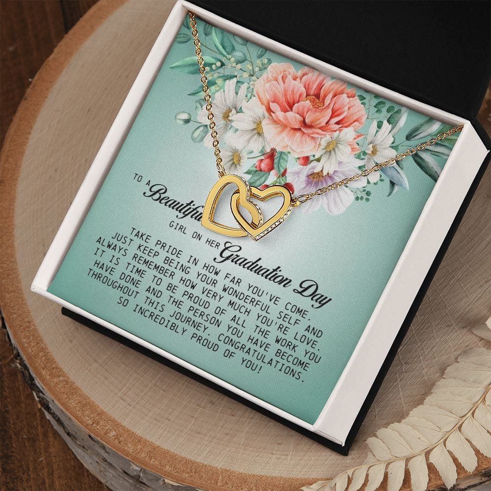 To a Beautiful Girl on Her Graduation Day, Interlocking Hearts Necklace