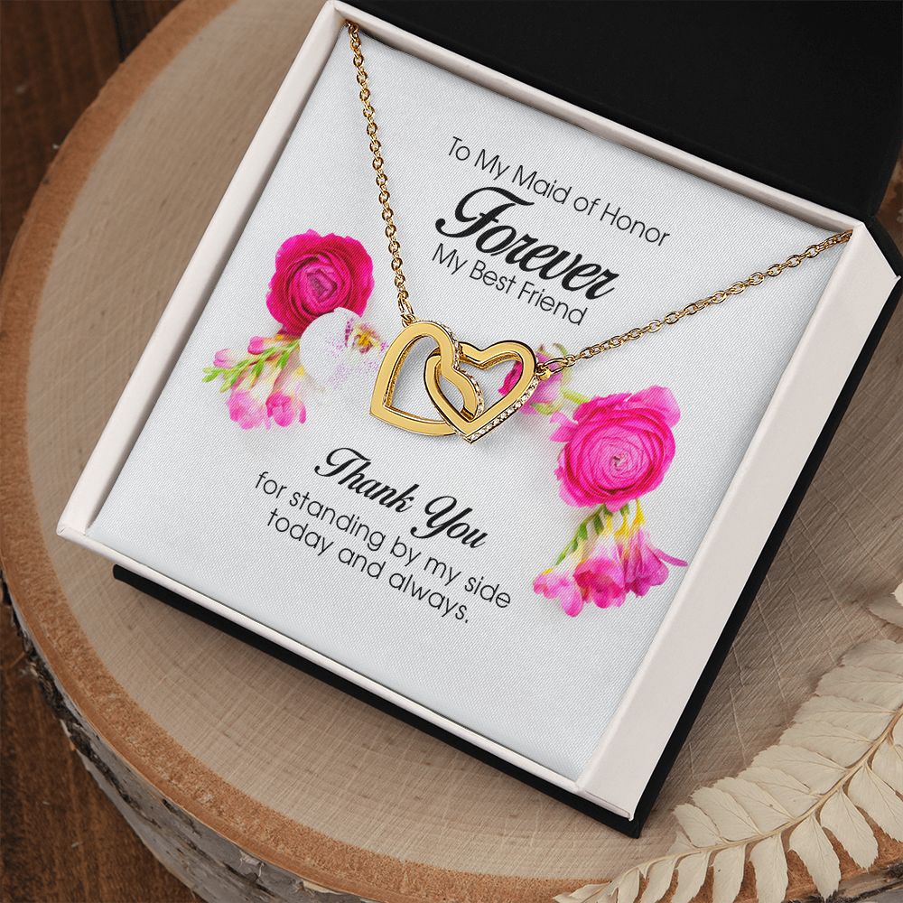 Interlocking Hearts Necklace, To My Maid of Honor