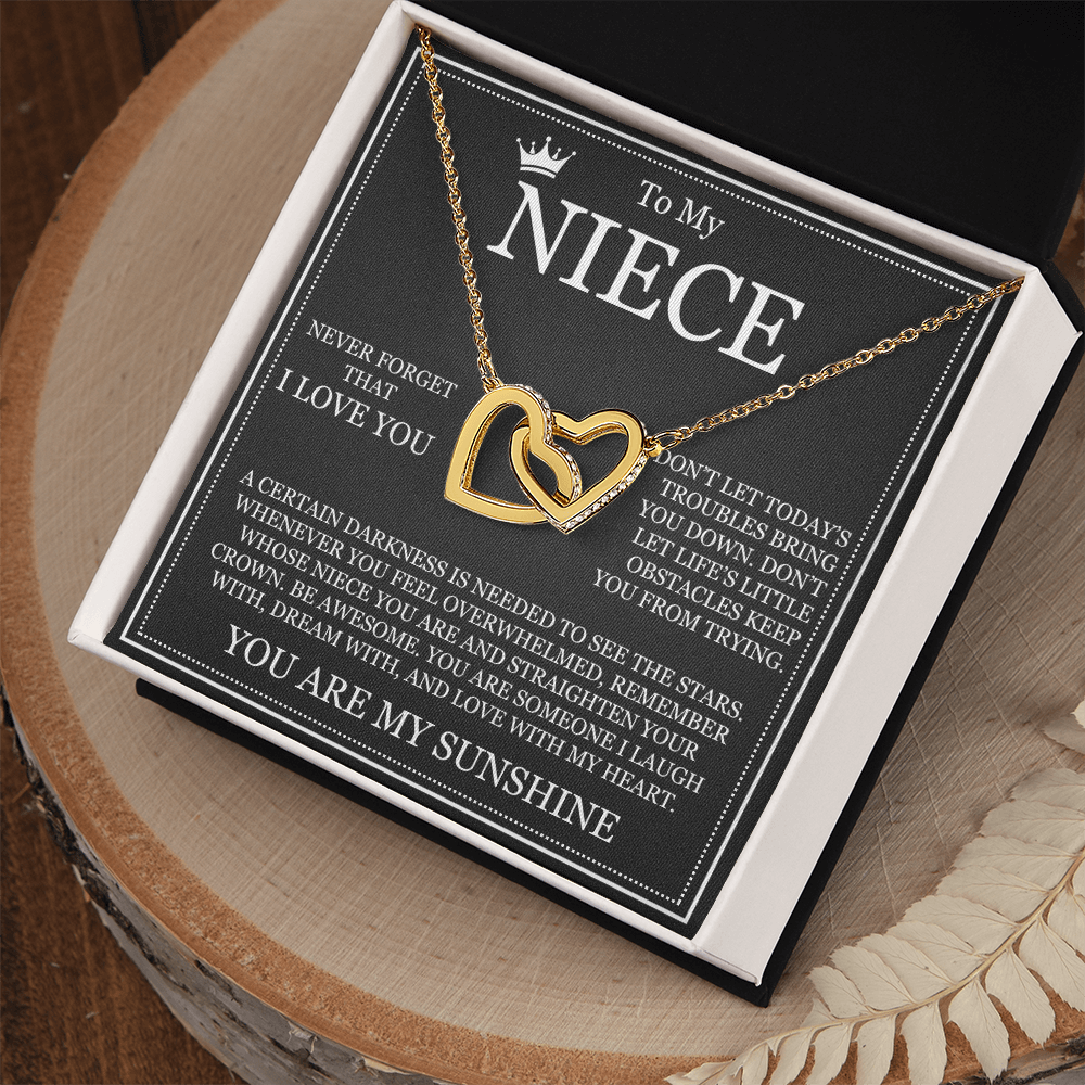 Interlocking Heart Necklace - To My Niece