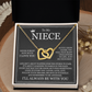 Interlocking Hearts Necklace - To My Niece "Never Forget How Much I Love You"