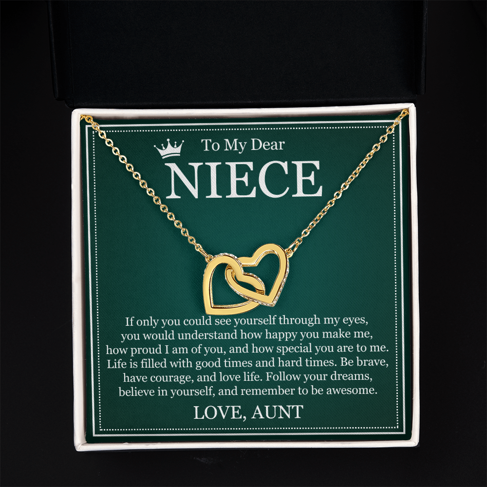 Interlocking Heart Necklace - To My Dear Niece