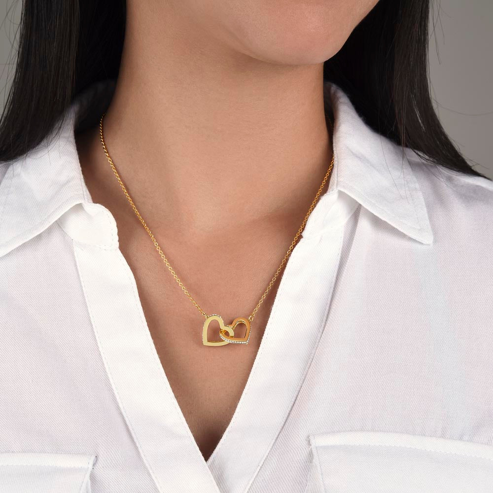 Interlocking Hearts Necklace - To My Niece "Never Forget How Much I Love You"