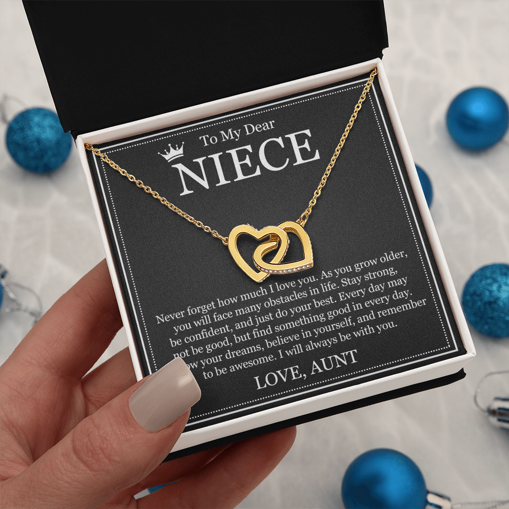 Interlocking Heart Necklace - To My Dear Niece