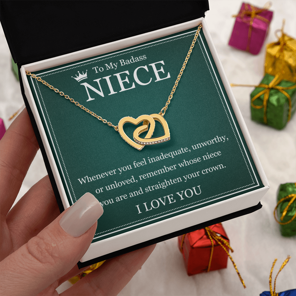 Interlocking  Heart Necklace - To My Badass Niece