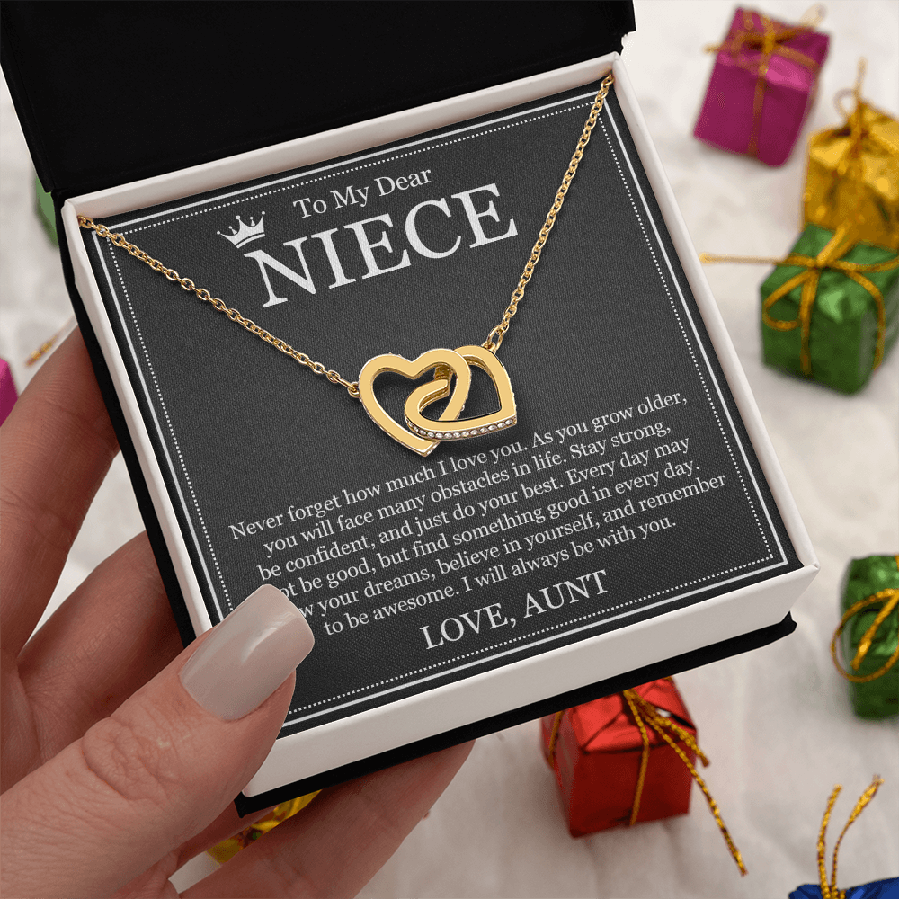 Interlocking Heart Necklace - To My Dear Niece