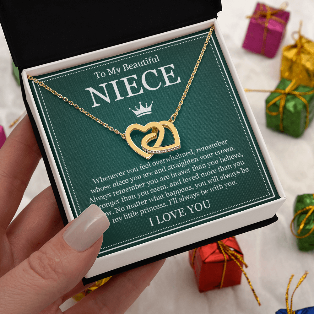 Interlocking Hearts Necklace - To My Beautiful Niece