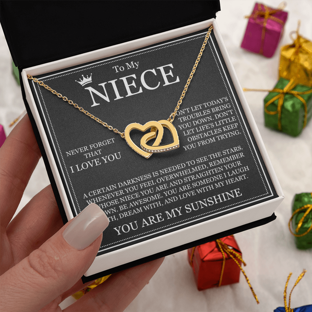 Interlocking Heart Necklace - To My Niece