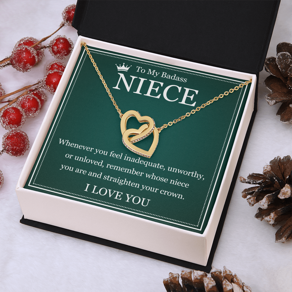 Interlocking  Heart Necklace - To My Badass Niece