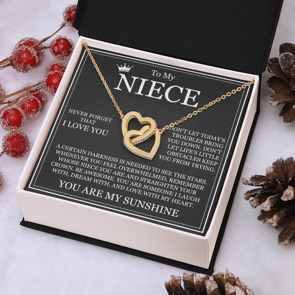 Interlocking Heart Necklace - To My Niece