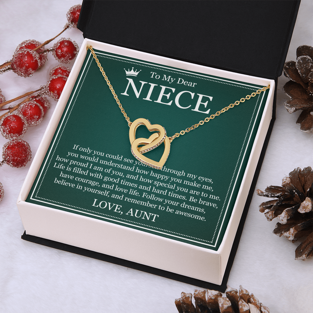 Interlocking Heart Necklace - To My Dear Niece