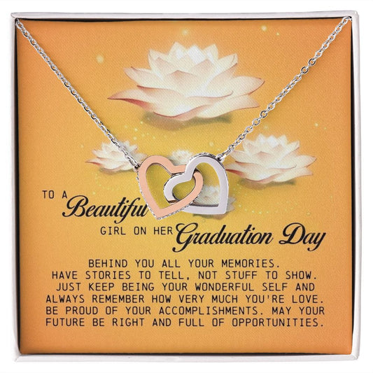 To a Beautiful Girl on Her Graduation Day, Interlocking Hearts Necklace