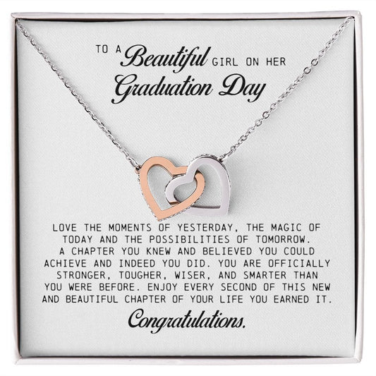 To a Beautiful Girl on Her Graduation Day, Interlocking Hearts Necklace