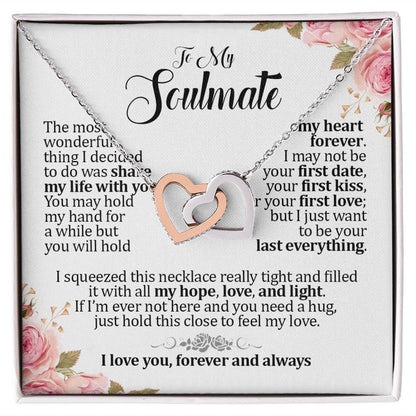 To My Soulmate, Interlocking Hearts Necklace