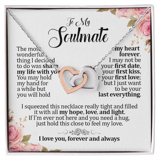 To My Soulmate, Interlocking Hearts Necklace