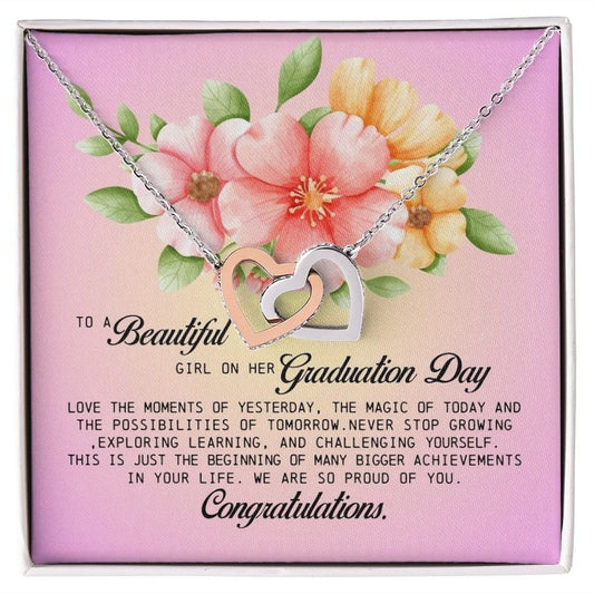 To a Beautiful Girl on Her Graduation Day, Interlocking Hearts Necklace