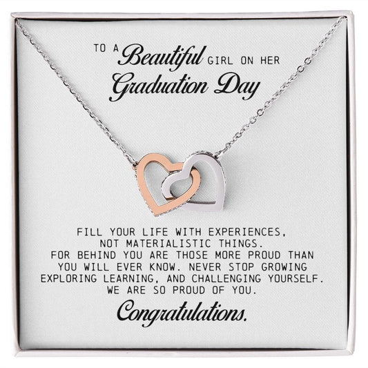 To a Beautiful Girl on Her Graduation Day, Interlocking Hearts Necklace