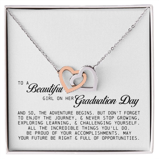 To a Beautiful Girl on Her Graduation Day, Interlocking Hearts Necklace