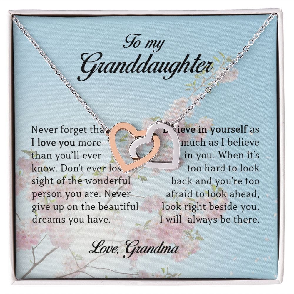 Interlocking Hearts Necklace, To My Granddaughter