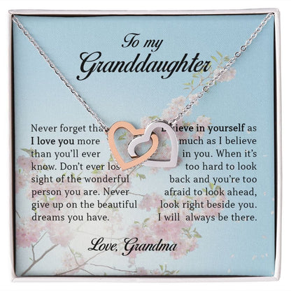 Interlocking Hearts Necklace, To My Granddaughter