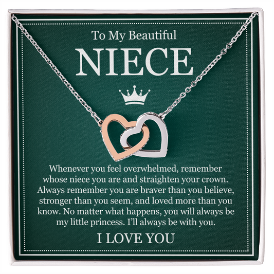 Interlocking Hearts Necklace - To My Beautiful Niece