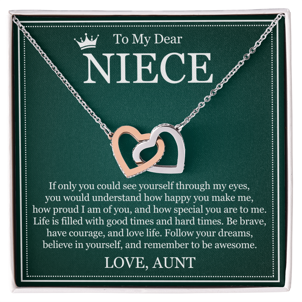 Interlocking Heart Necklace - To My Dear Niece