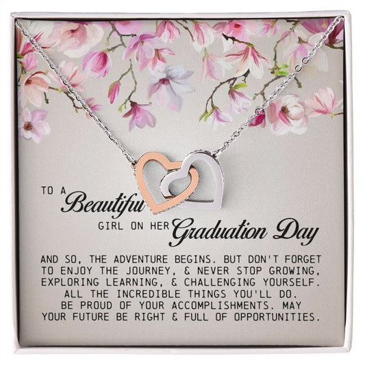 To a Beautiful Girl on Her Graduation Day, Interlocking Hearts Necklace