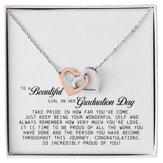 To a Beautiful Girl on Her Graduation Day, Interlocking Hearts Necklace