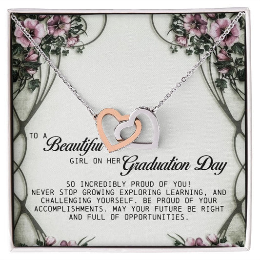 To a Beautiful Girl on Her Graduation Day, Interlocking Hearts Necklace